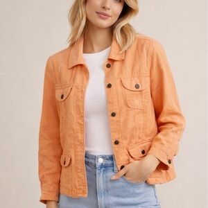 J. Jill 100% Linen Lightweight Jacket